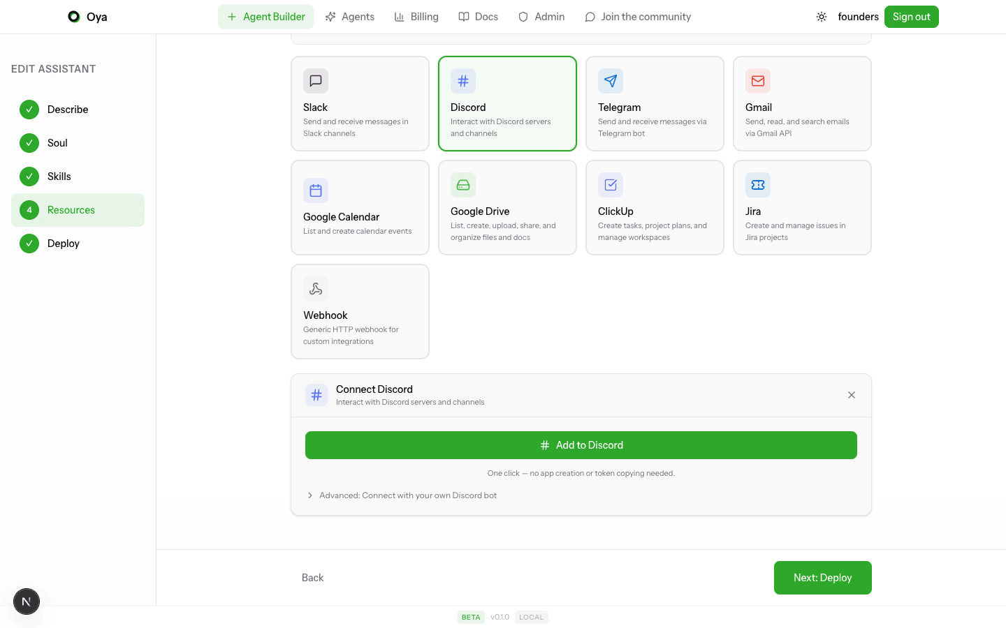 Connect Discord fields